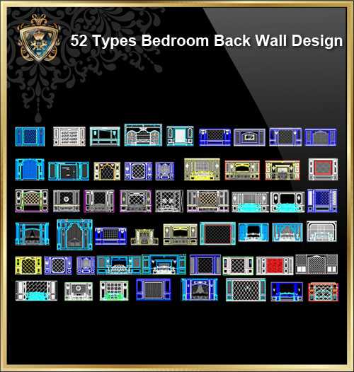 ᩵2 Types of Bedroom Back Wall Design CAD Drawings᪢></p>
			<p style=